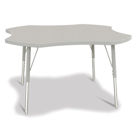 Jonti-Craft Berries Four Leaf Activity Table, E-height, Freckled Gray/Gray/Gray 6453JCE000